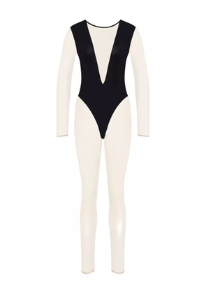 Maison Close Pure Tentation V-neck long-sleeve jumpsuit - Black