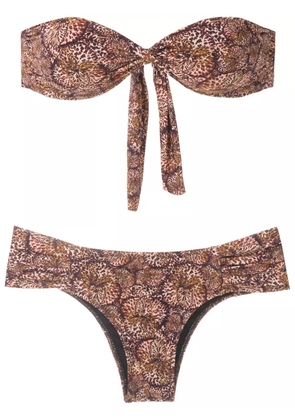 Isolda Borakay printed bandeau bikini set - Multicolour