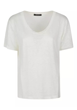 Aragona linen scoop-neck T-shirt - White