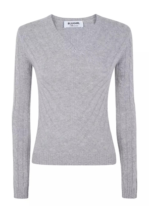 Blugirl knitted V-neck sweater - Grey