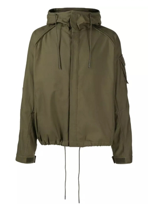 Juun.J drawstring-hood high-neck jacket - Green