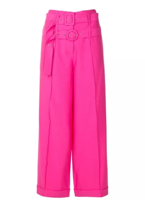 Gloria Coelho double-belted gabardine trousers - Pink
