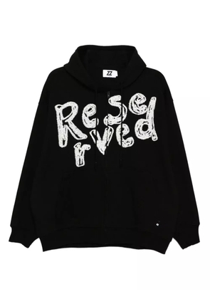 izzue embroidered hoodie - Black