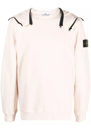 Stone Island logo-patch long-sleeve hoodie - Pink