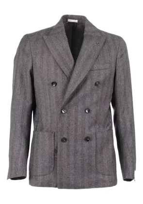 Brera herringbone double-breasted blazer - Grey