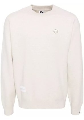 AAPE BY *A BATHING APE® Moonface logo jumper - Neutrals