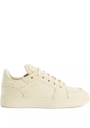 Giuseppe Zanotti GZ94 frayed-detail lace-up low-top sneakers - Neutrals