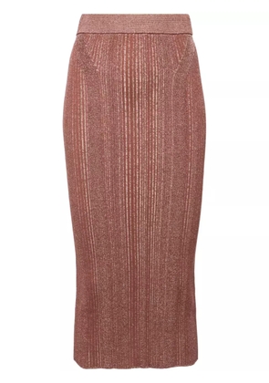 BOSS ribbed-knit pencil skirt - Brown