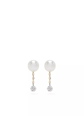 Mizuki 14kt gold Sea Of Beauty pearl and diamond stud earrings