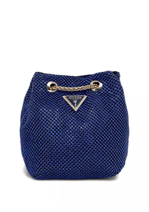 GUESS USA logo-plaque bucket bag - Blue