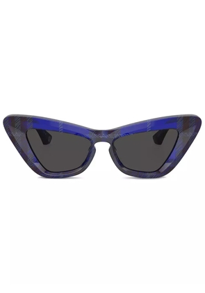 Burberry Eyewear check cat-eye sunglasses - Blue