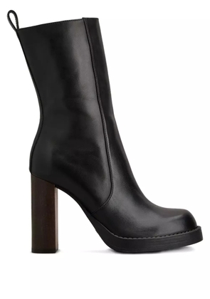Tod's leather zip-fastening block-heel boots - Black