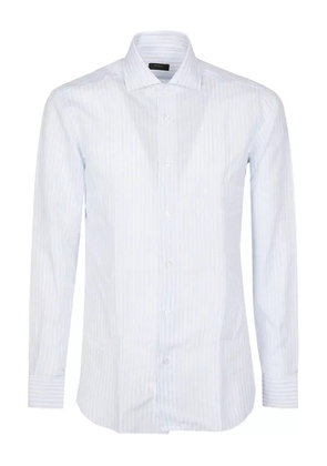 Barba striped cotton shirt - Blue