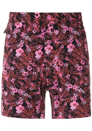 Amir Slama Floral tactel swim shorts - Black