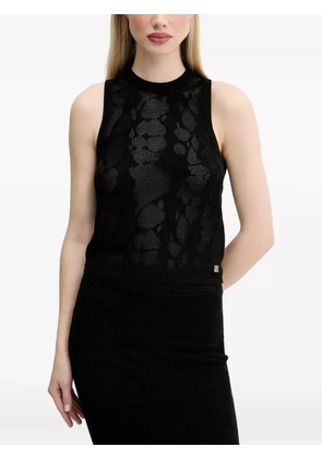 HUGO Seshy floral-pattern sleeveless top - Black