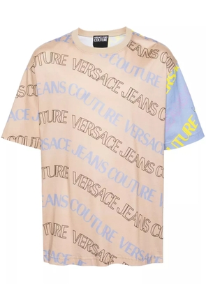 Versace Jeans Couture logo-print colour-block T-shirt - Neutrals