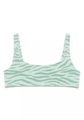 MC2 Saint Barth zebra-print bikini top - Green