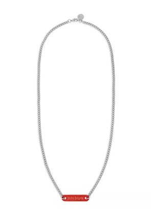 Palm Angels logo tag necklace - Silver