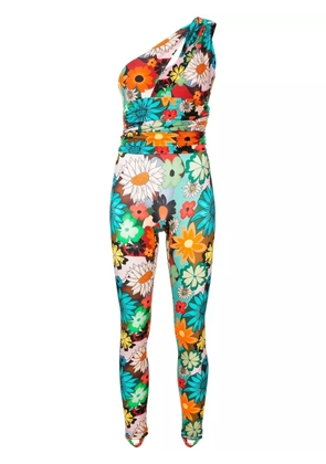 Amir Slama floral-print one-shoulder jumpsuit - Multicolour