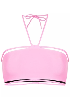 Gloria Coelho halterneck string-detail bikini top - Pink