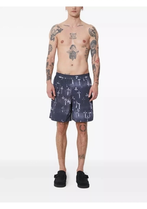 Aries cross-print swim shorts - Blue