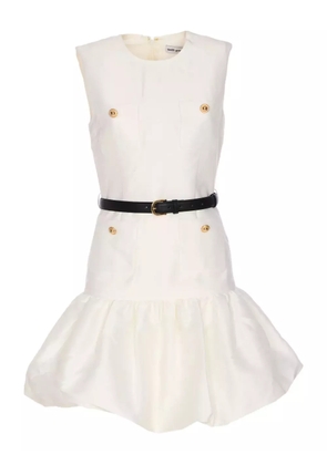 Self-Portrait ruffled hem mini dress - White