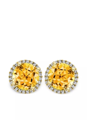 Kiki McDonough 18kt yellow gold Grace diamond and citrine stud earrings - GOLD/ORANGE