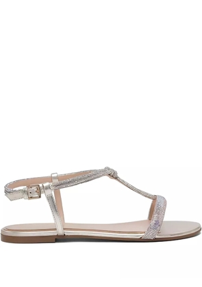 Ninalilou beaded-embellish T-bar sandals - Silver