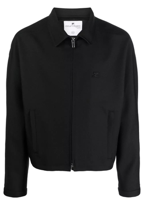 Courrèges pointed flat-collar zip-up jacket - Black