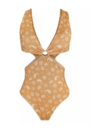 Brigitte paisley-print swimsuit - Yellow
