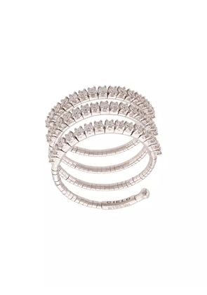Mattia Cielo 18kt white Rugiada three wrap diamond ring - Silver