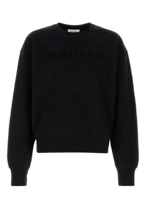 Alexander McQueen logo-embroidered cotton sweatshirt - Black