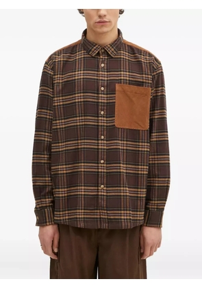 Barbour checked corduroy-panel shirt - Brown
