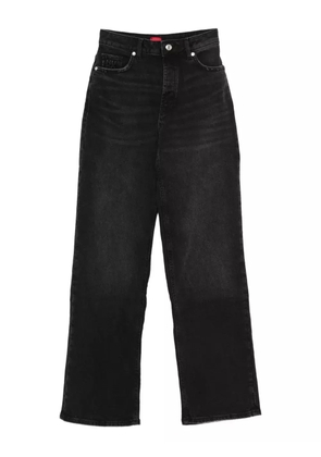 HUGO logo-patch straight jeans - Black