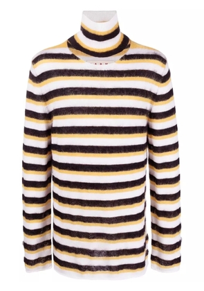 Marni striped roll-neck jumper - White