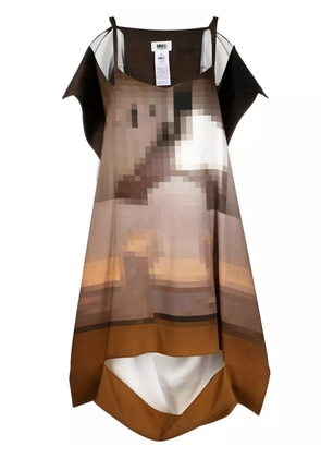 MM6 Maison Margiela draped sleeveless dress - Brown
