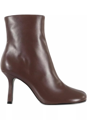 Schutz 85mm Brielle leather square-toe boots - Brown