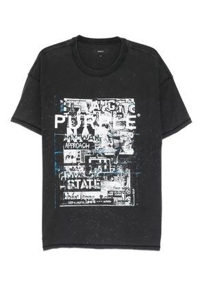 Purple Brand graphic-print distressed T-shirt - Black