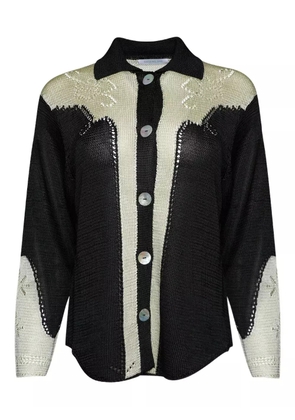 Calle Del Mar pointelle-knit shirt - Black