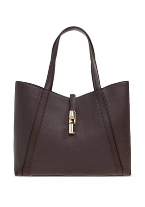 Furla leather clasp tote bag - Brown