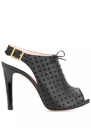 RED(V) 120mm polka dot slingback sandals - Black