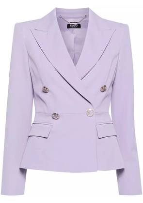 LIU JO double-breasted twill blazer - Purple