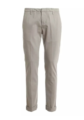 DONDUP turn-cuff logo-detail pants - Neutrals