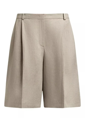 12 STOREEZ pleated linen shorts - Grey