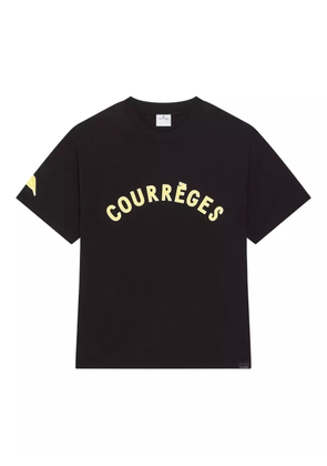 Courrèges logo-print short-sleeve T-shirt - Black