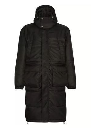 Dolce & Gabbana logo-tag hooded puffer coat - Black