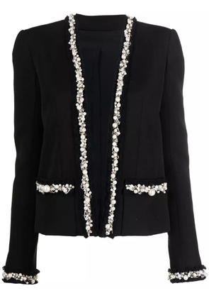 Balmain pearl-trim oversized jacket - Black