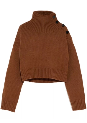 Yves Salomon cropped knit jumper - Brown