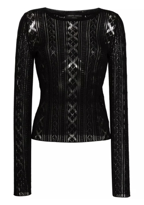 Roberto Collina pointelle-knit cotton jumper - Black