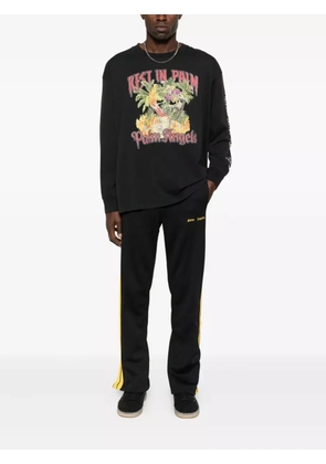 Palm Angels logo-embroidered side-stripe track pants - Black